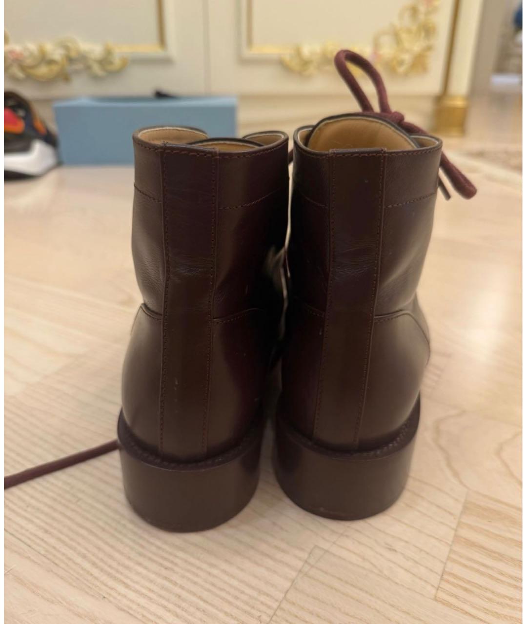 CHANEL Бордовые кожаные ботинки, фото 4