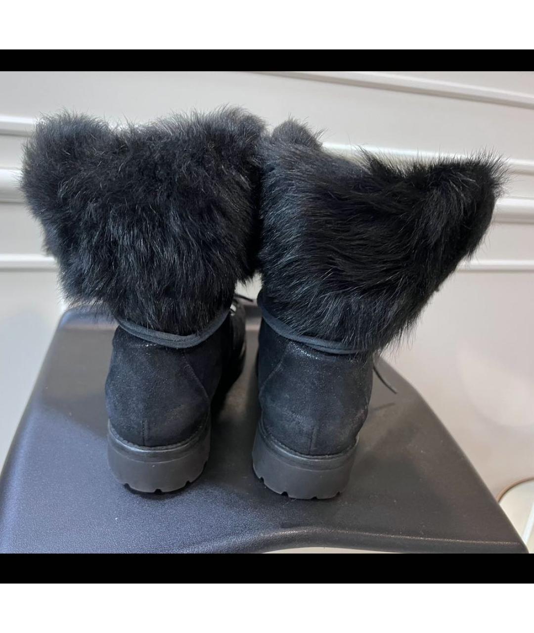 ERMANNO SCERVINO Черные кожаные ботинки, фото 5