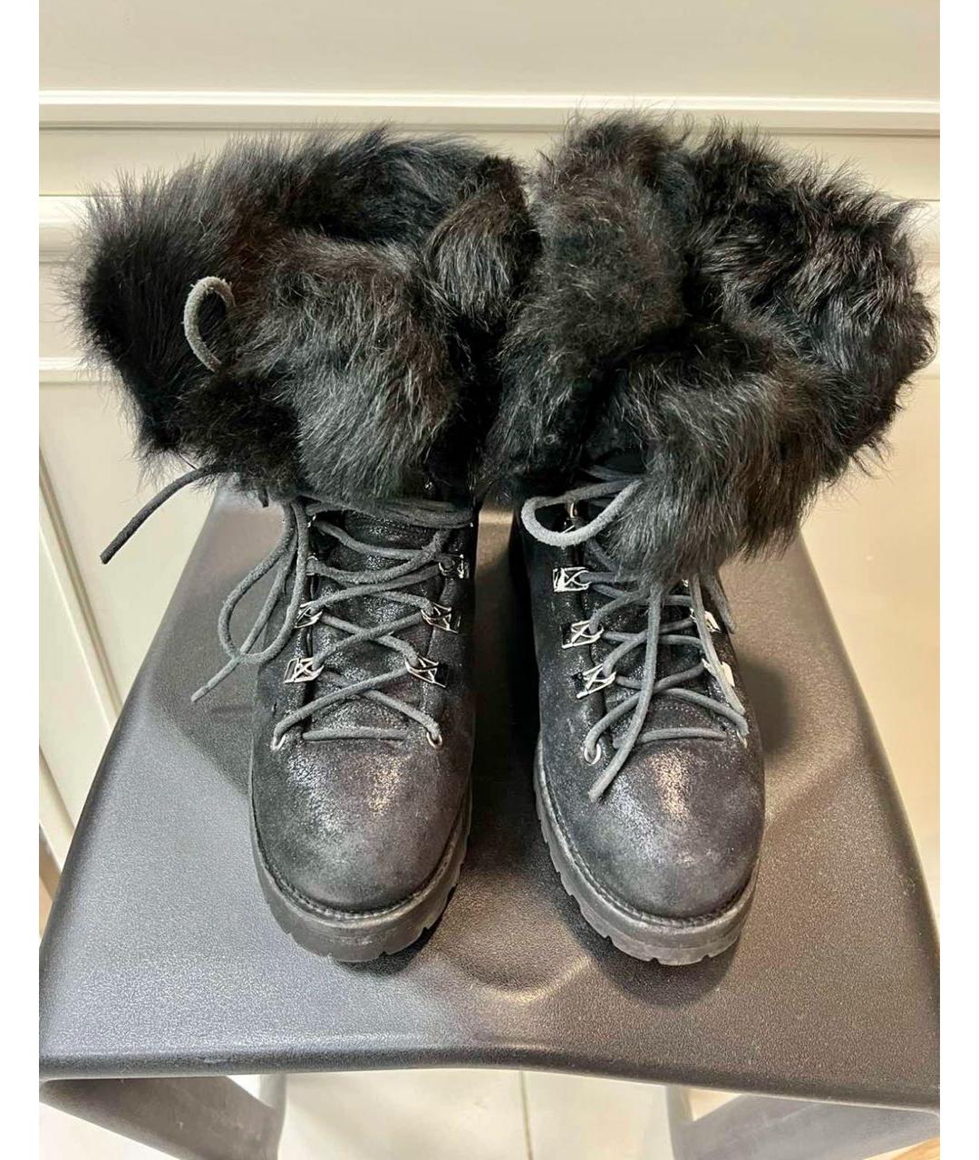 ERMANNO SCERVINO Черные кожаные ботинки, фото 3