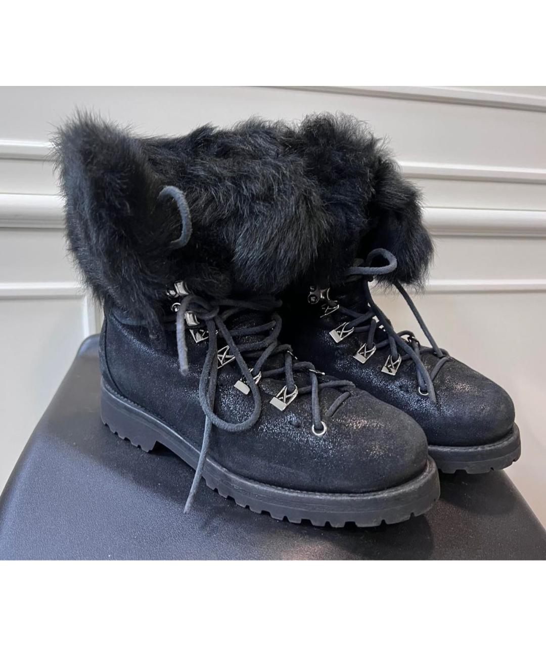 ERMANNO SCERVINO Черные кожаные ботинки, фото 2