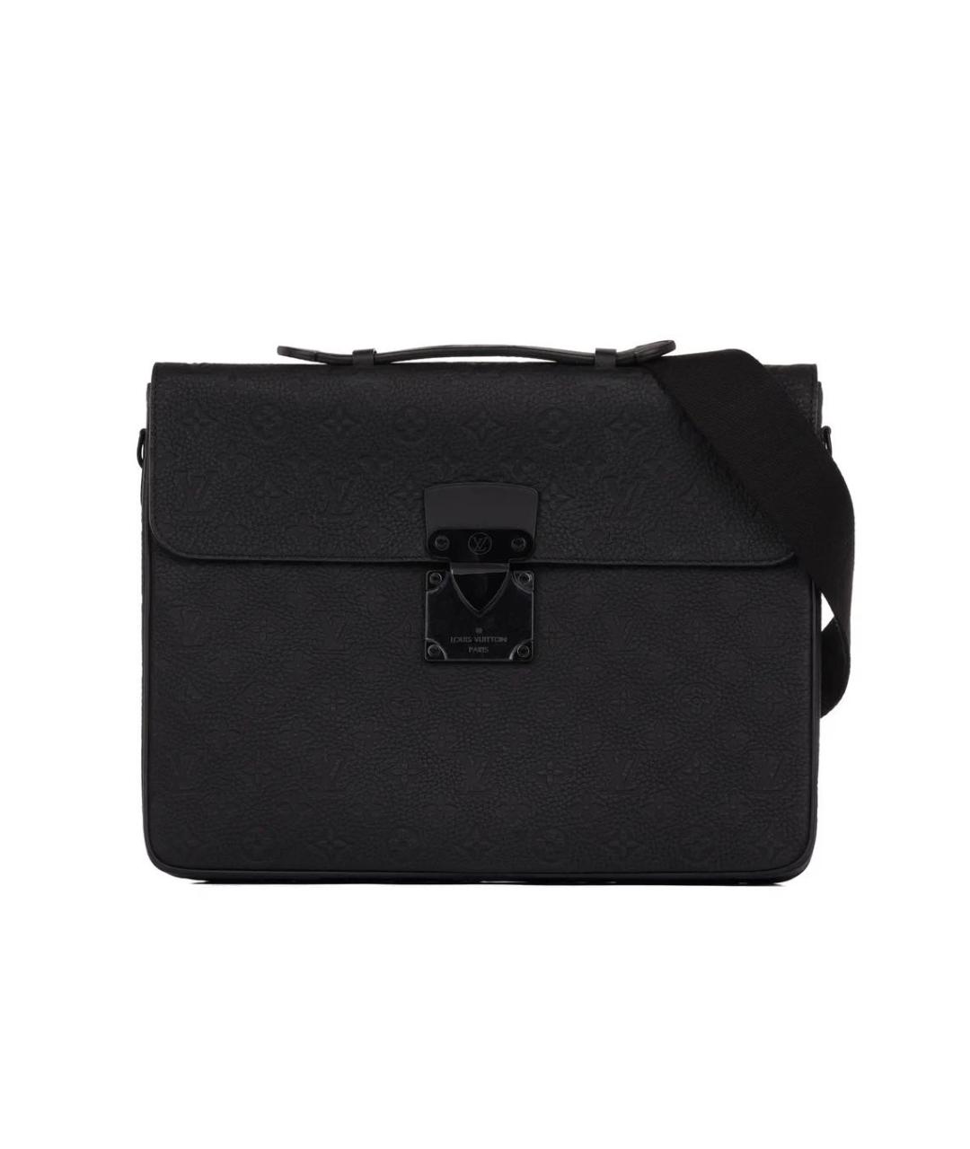 LOUIS VUITTON Черный кожаный портфель, фото 1