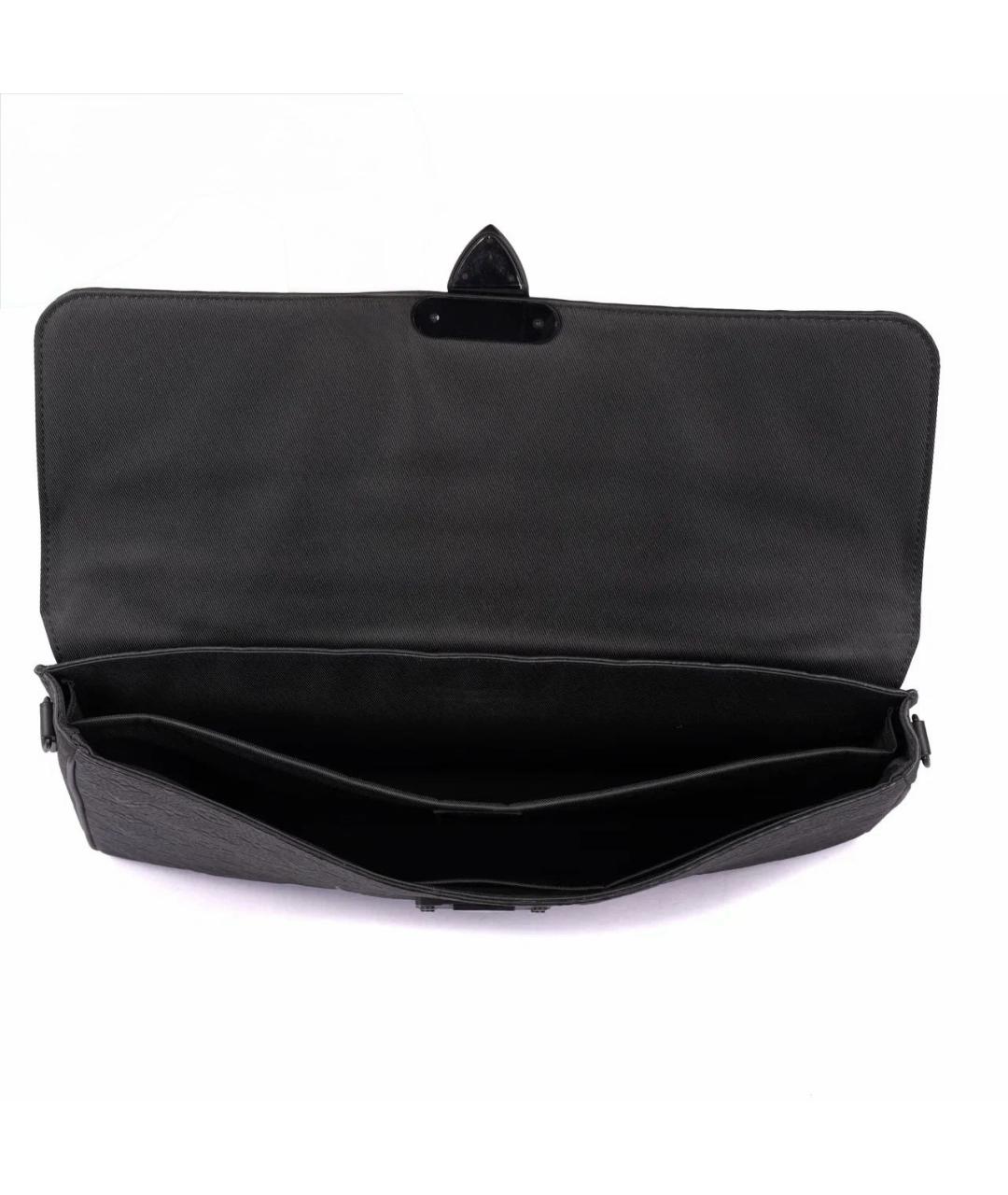 LOUIS VUITTON Черный кожаный портфель, фото 8