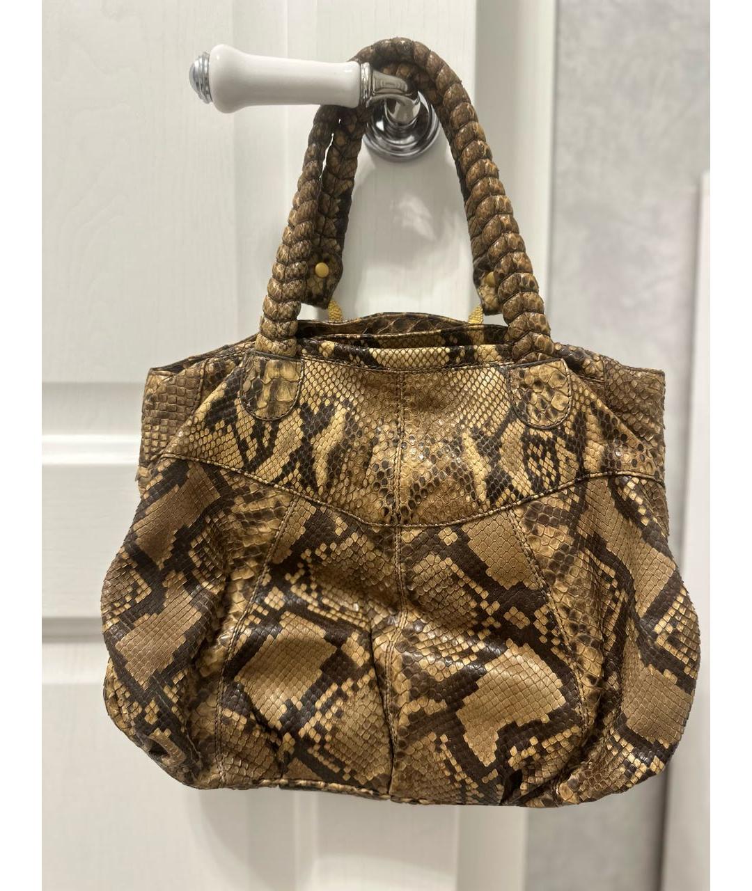 VALENTINO Бежевая сумка тоут из экзотической кожи, фото 3