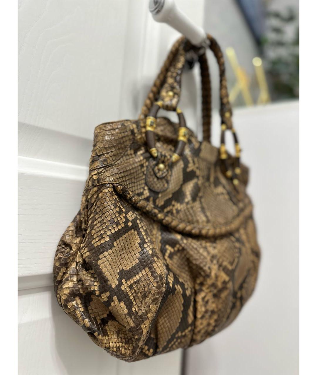 VALENTINO Бежевая сумка тоут из экзотической кожи, фото 2