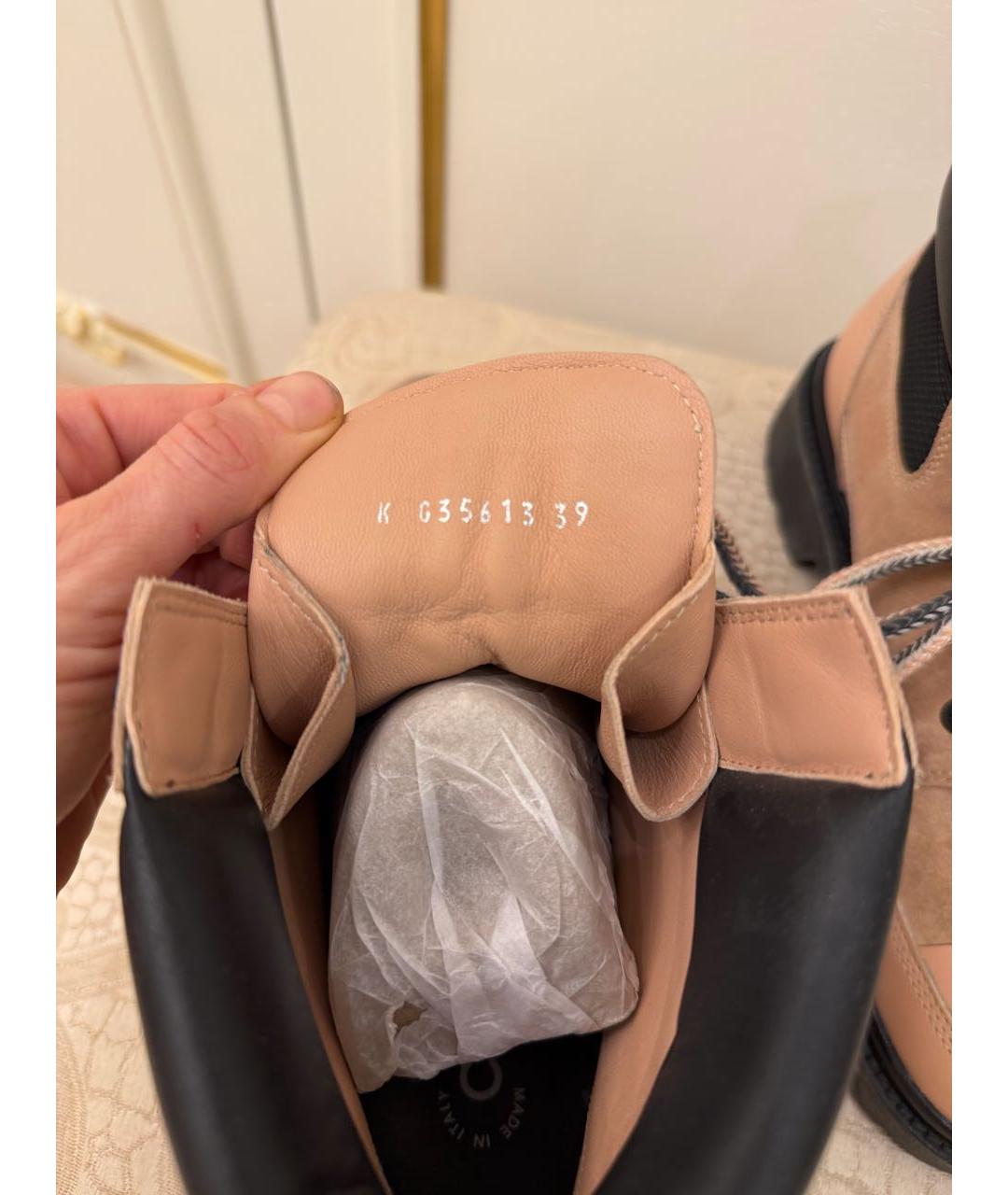 CHANEL Бежевые кожаные ботинки, фото 4