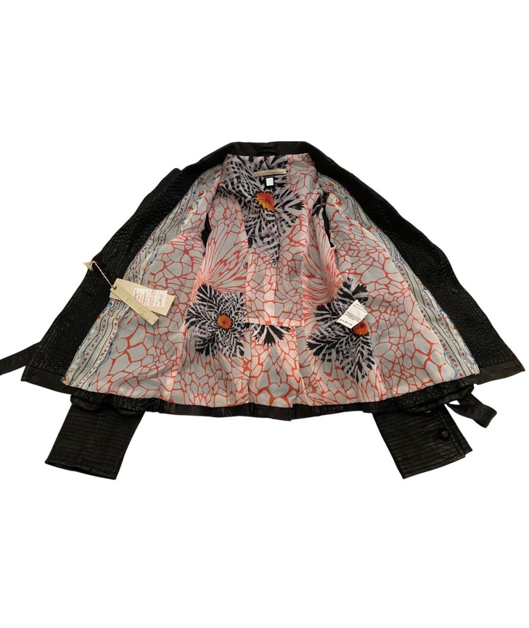 ROBERTO CAVALLI Черная кожаная куртка, фото 3