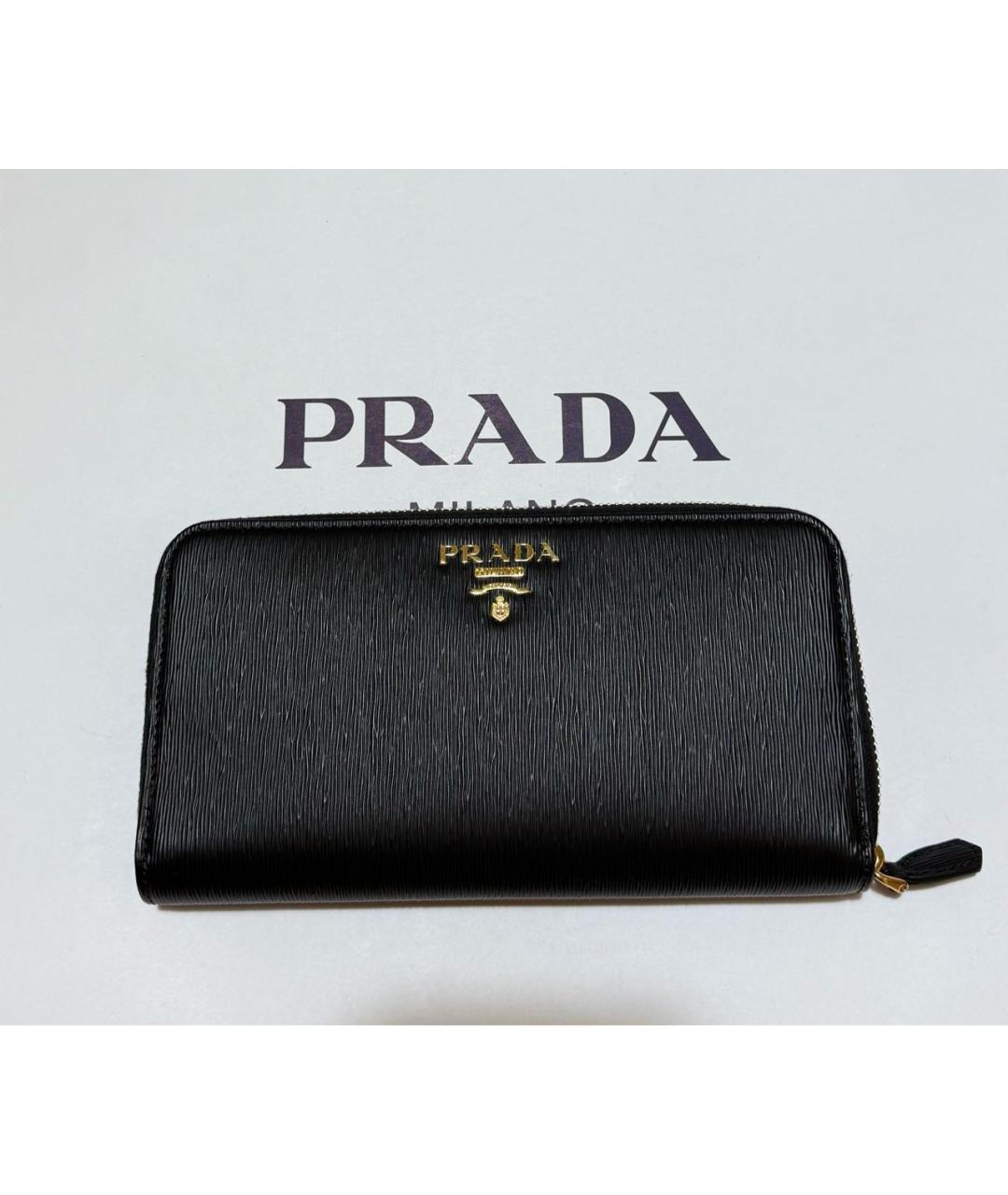 PRADA Черный кожаный кошелек, фото 6