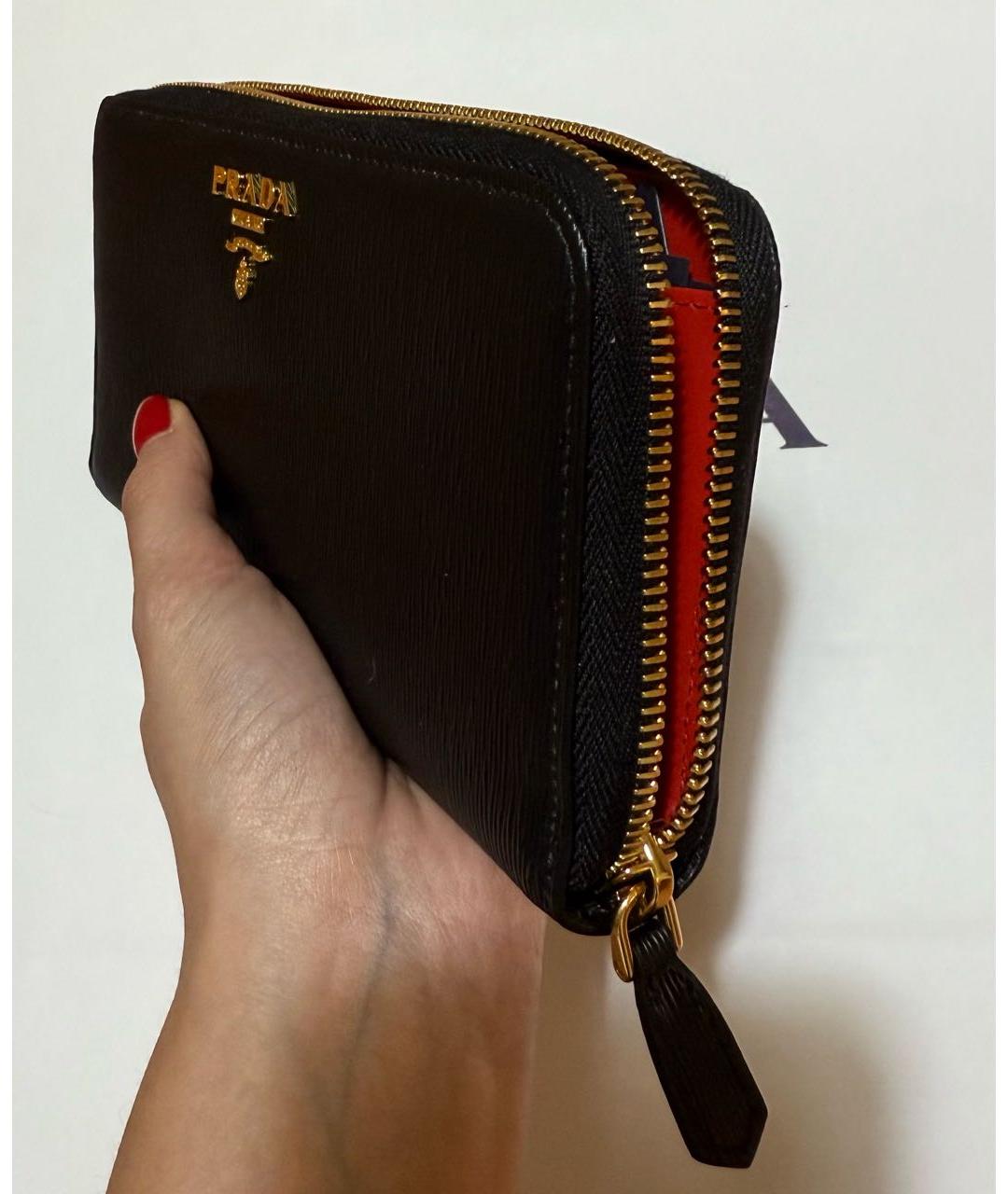 PRADA Черный кожаный кошелек, фото 2