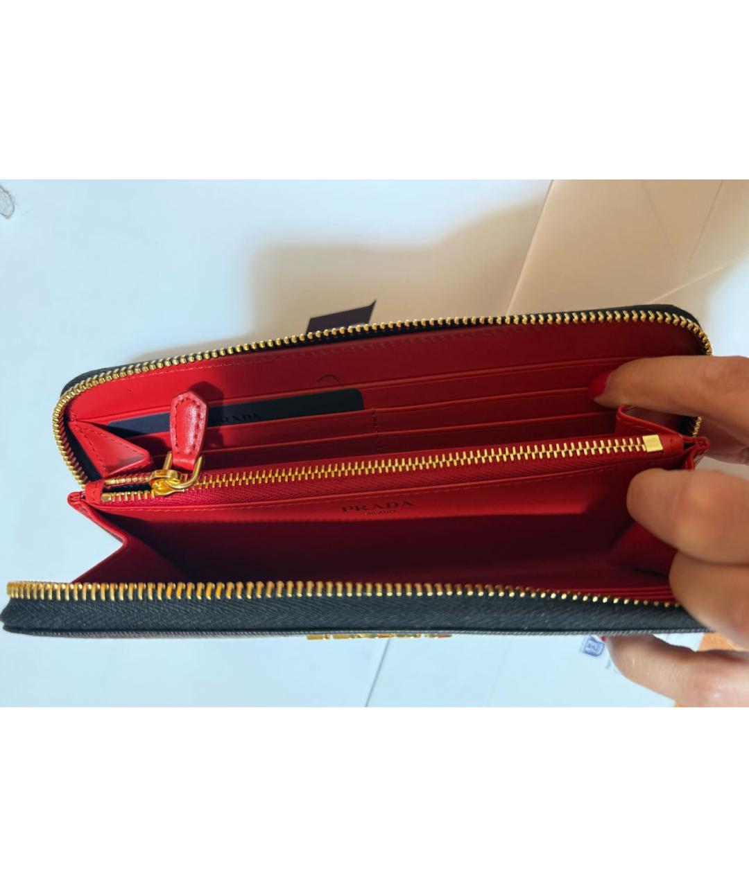 PRADA Черный кожаный кошелек, фото 4