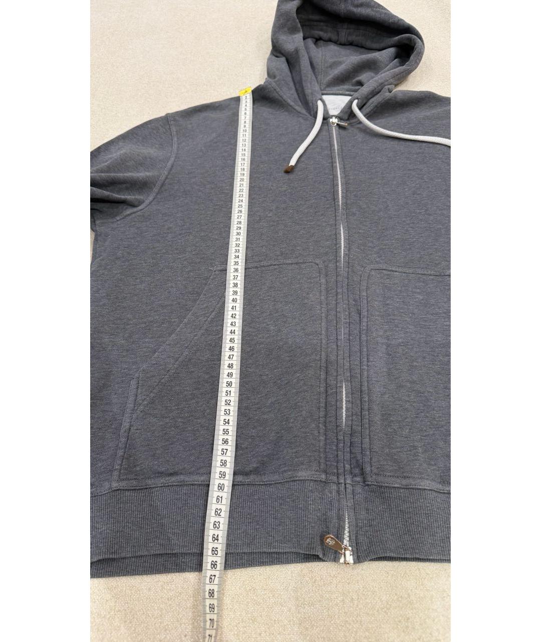 BRUNELLO CUCINELLI Серый хлопковый спортивный костюм, фото 5