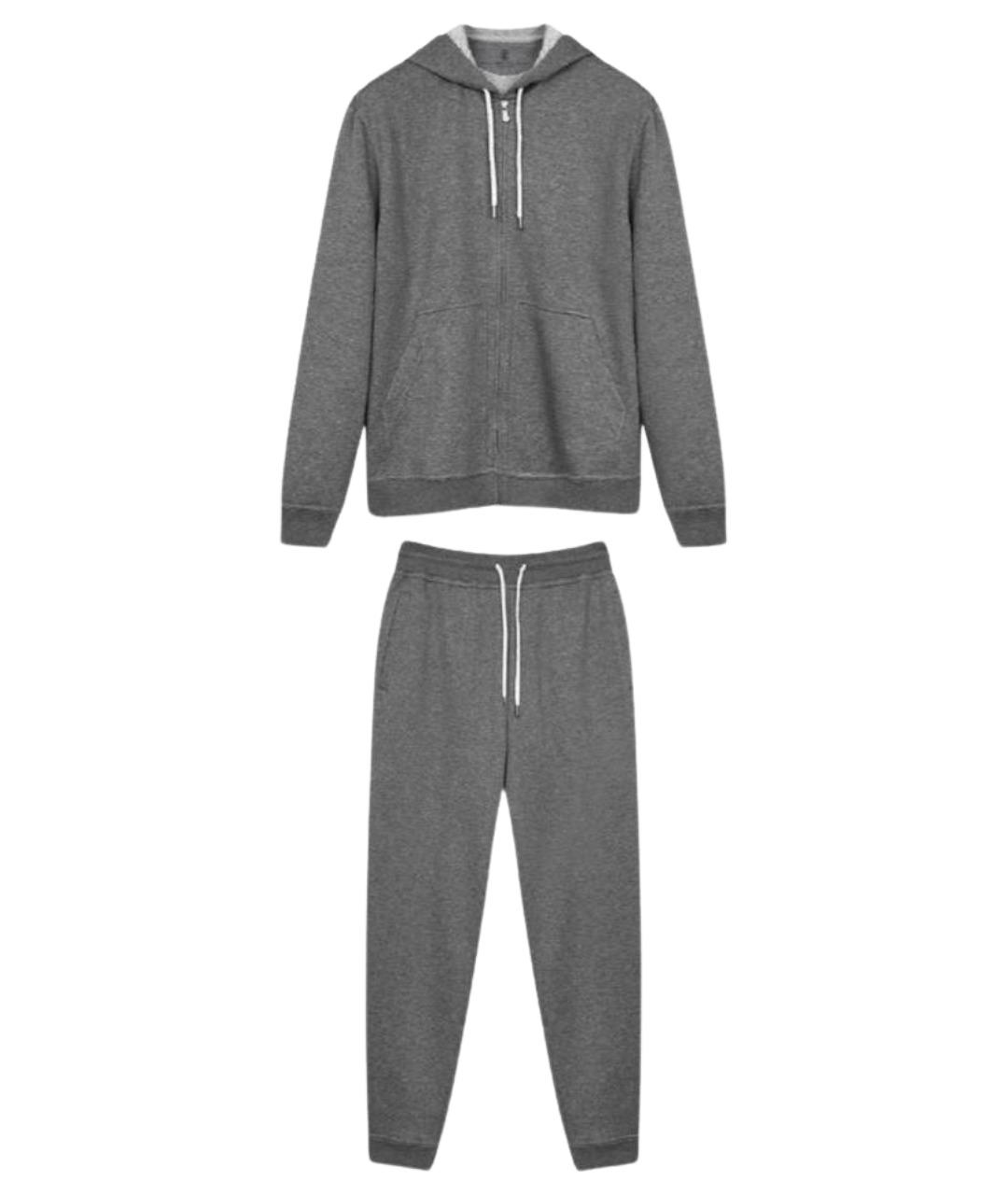 BRUNELLO CUCINELLI Серый хлопковый спортивный костюм, фото 1