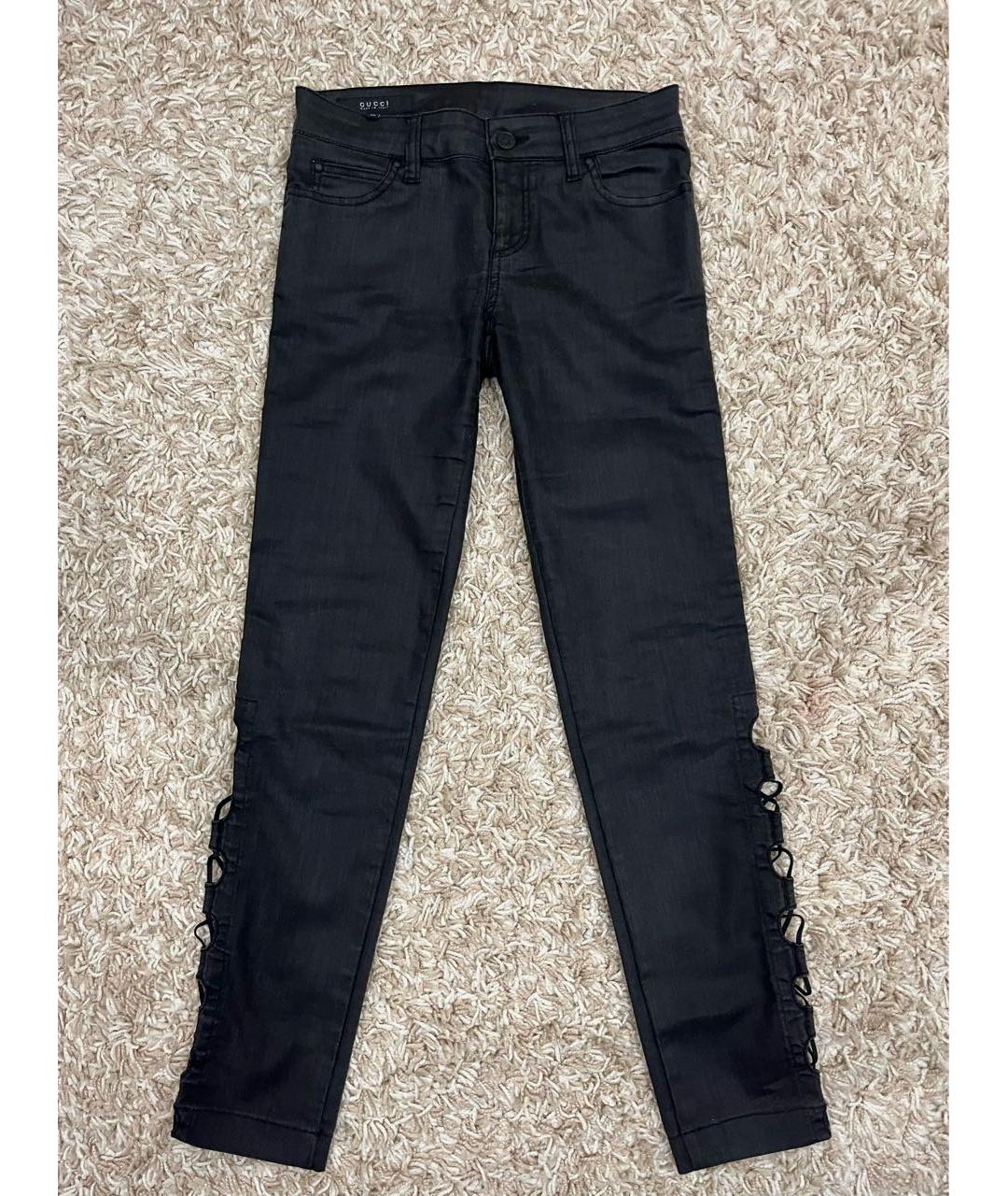 GUCCI Черные хлопко-полиэстеровые джинсы слим, фото 7