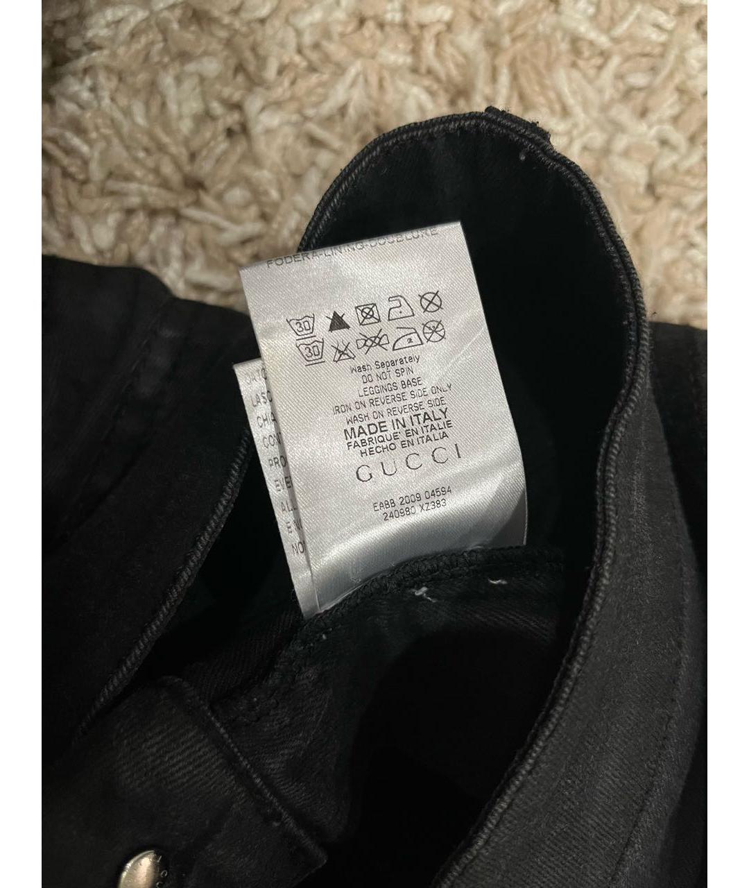 GUCCI Черные хлопко-полиэстеровые джинсы слим, фото 5