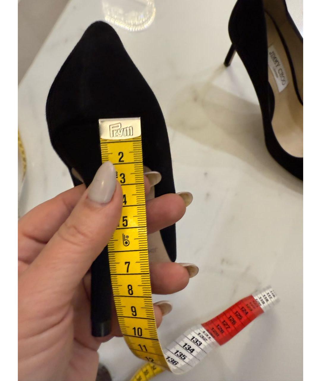 JIMMY CHOO Черные замшевые туфли, фото 4