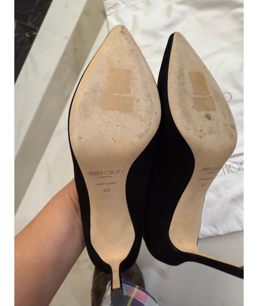 JIMMY CHOO Черные замшевые туфли, фото 6