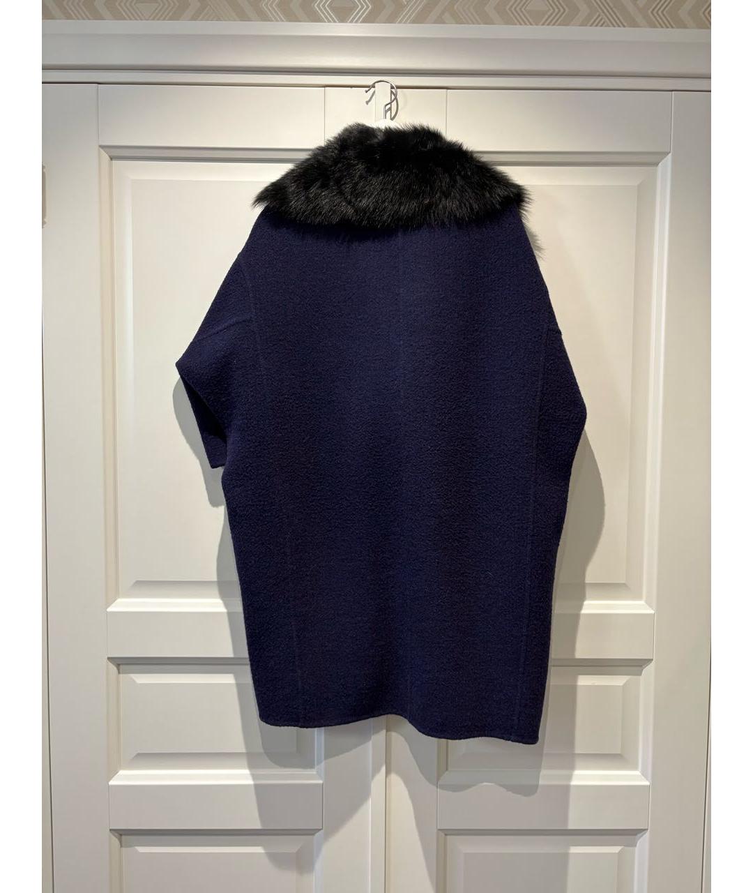 CELINE Темно-синее шерстяное пальто, фото 6