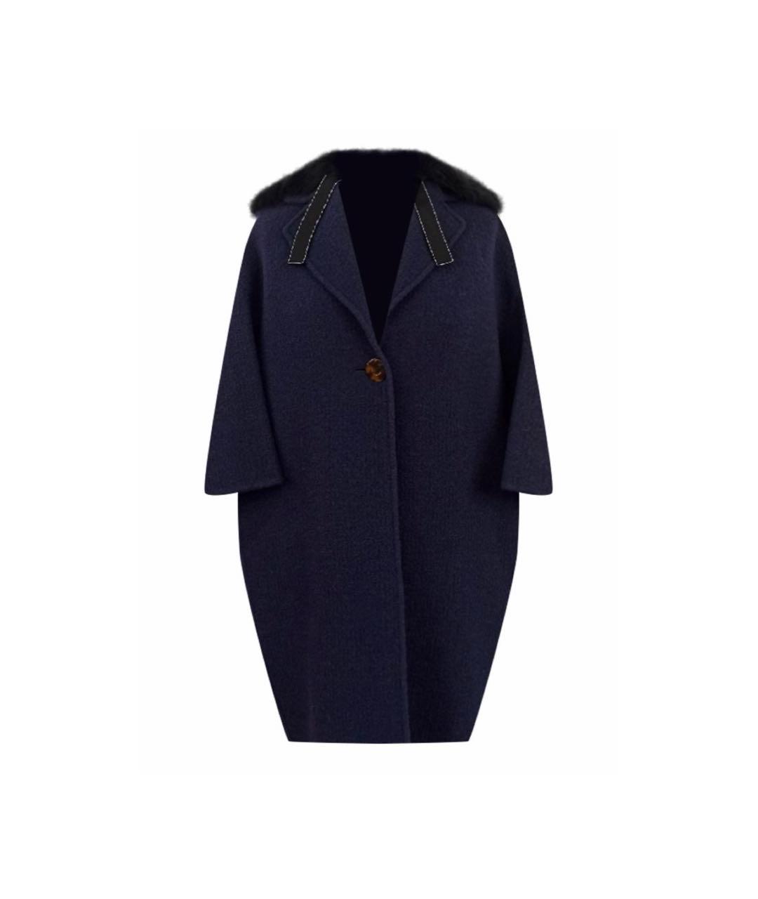 CELINE Темно-синее шерстяное пальто, фото 7