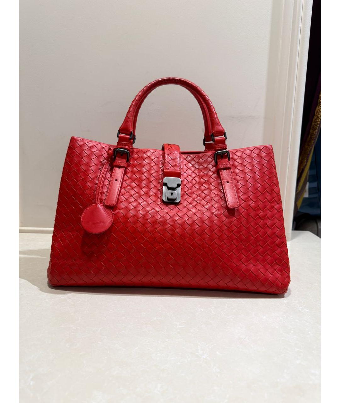 BOTTEGA VENETA Красная кожаная сумка тоут, фото 9