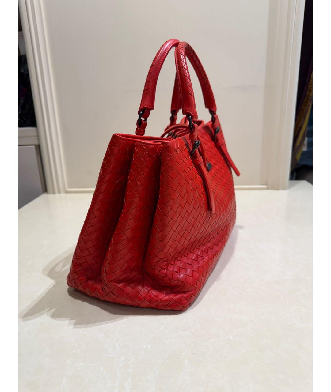 BOTTEGA VENETA Красная кожаная сумка тоут, фото 4