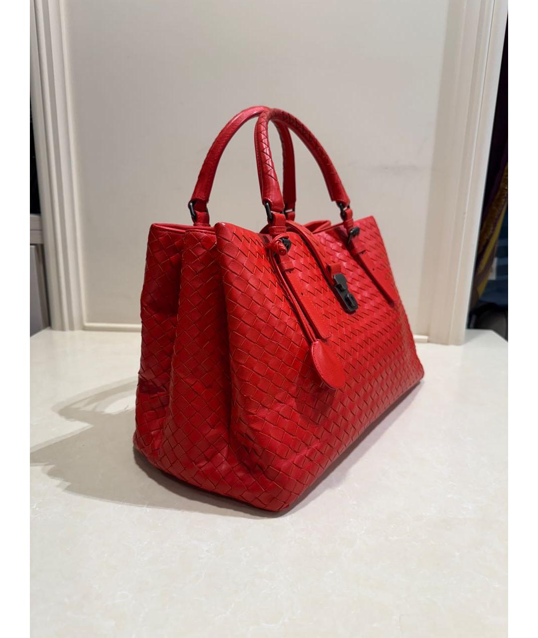 BOTTEGA VENETA Красная кожаная сумка тоут, фото 2