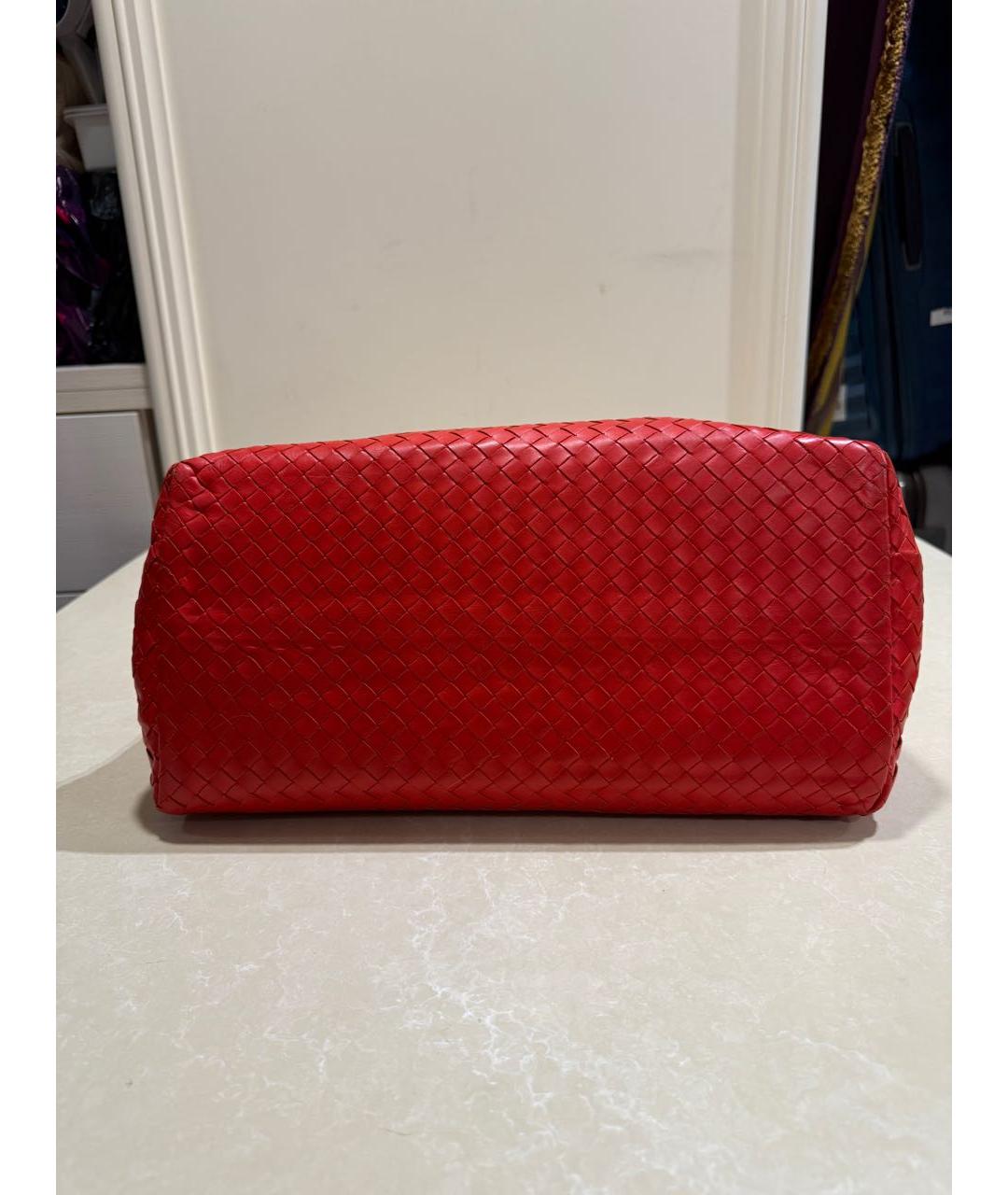 BOTTEGA VENETA Красная кожаная сумка тоут, фото 6