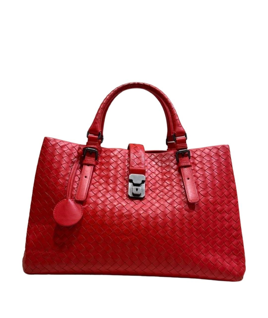 BOTTEGA VENETA Красная кожаная сумка тоут, фото 1
