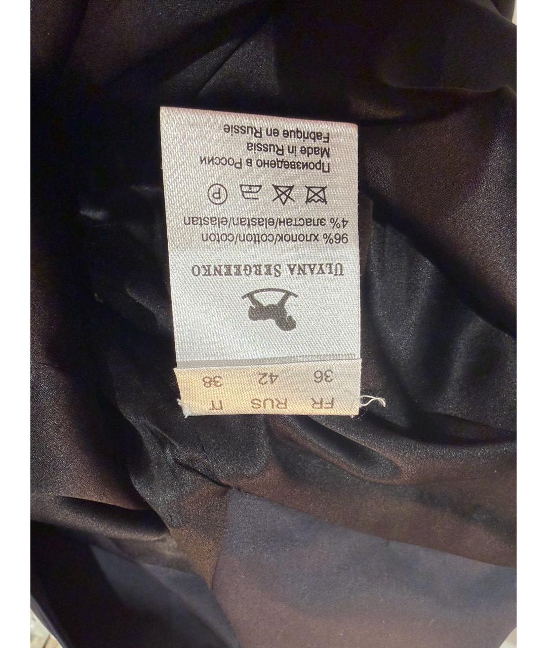 ULYANA SERGEENKO Черное хлопковое вечернее платье, фото 4