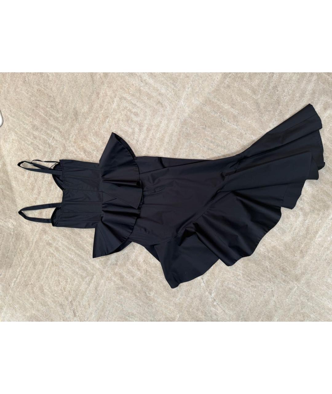 ULYANA SERGEENKO Черное хлопковое вечернее платье, фото 2