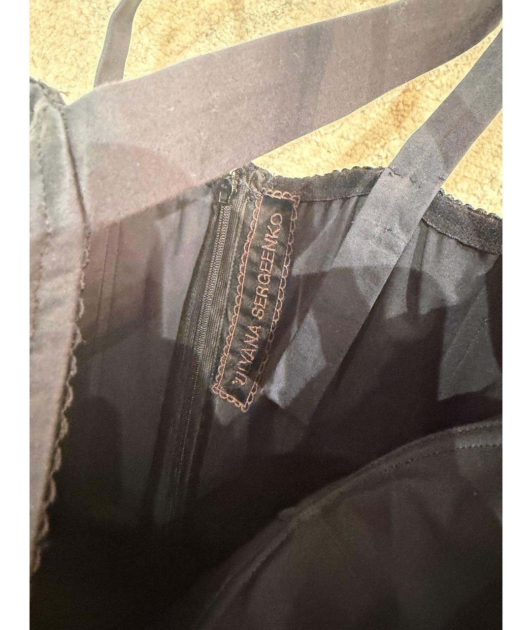 ULYANA SERGEENKO Черное хлопковое вечернее платье, фото 3