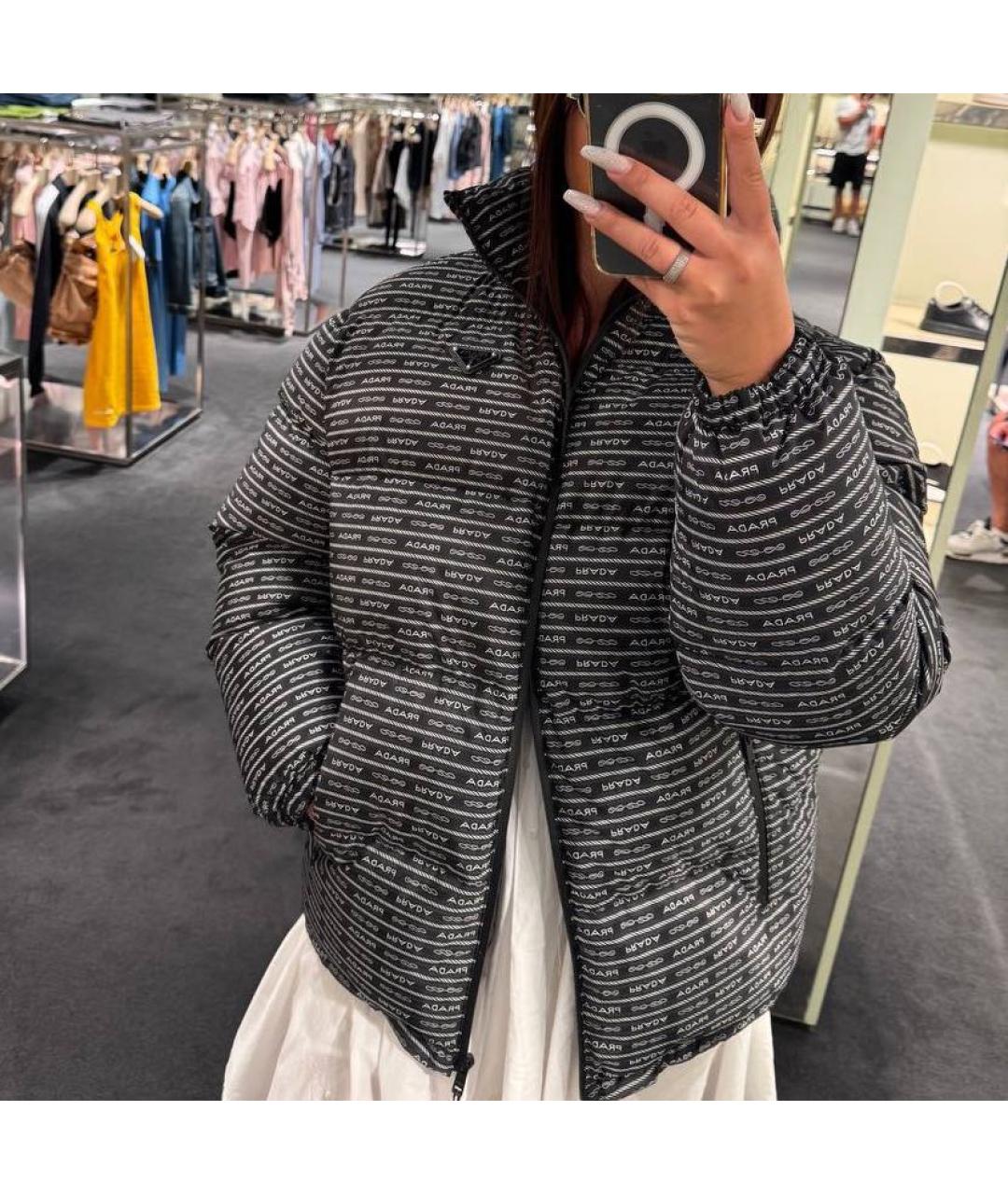 PRADA Черный полиэстеровый пуховик, фото 8