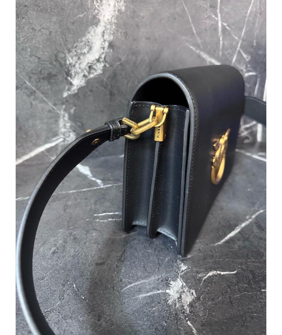 PINKO Черная кожаная сумка через плечо, фото 2