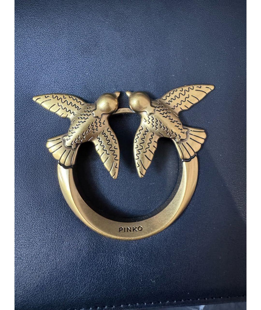 PINKO Черная кожаная сумка через плечо, фото 8