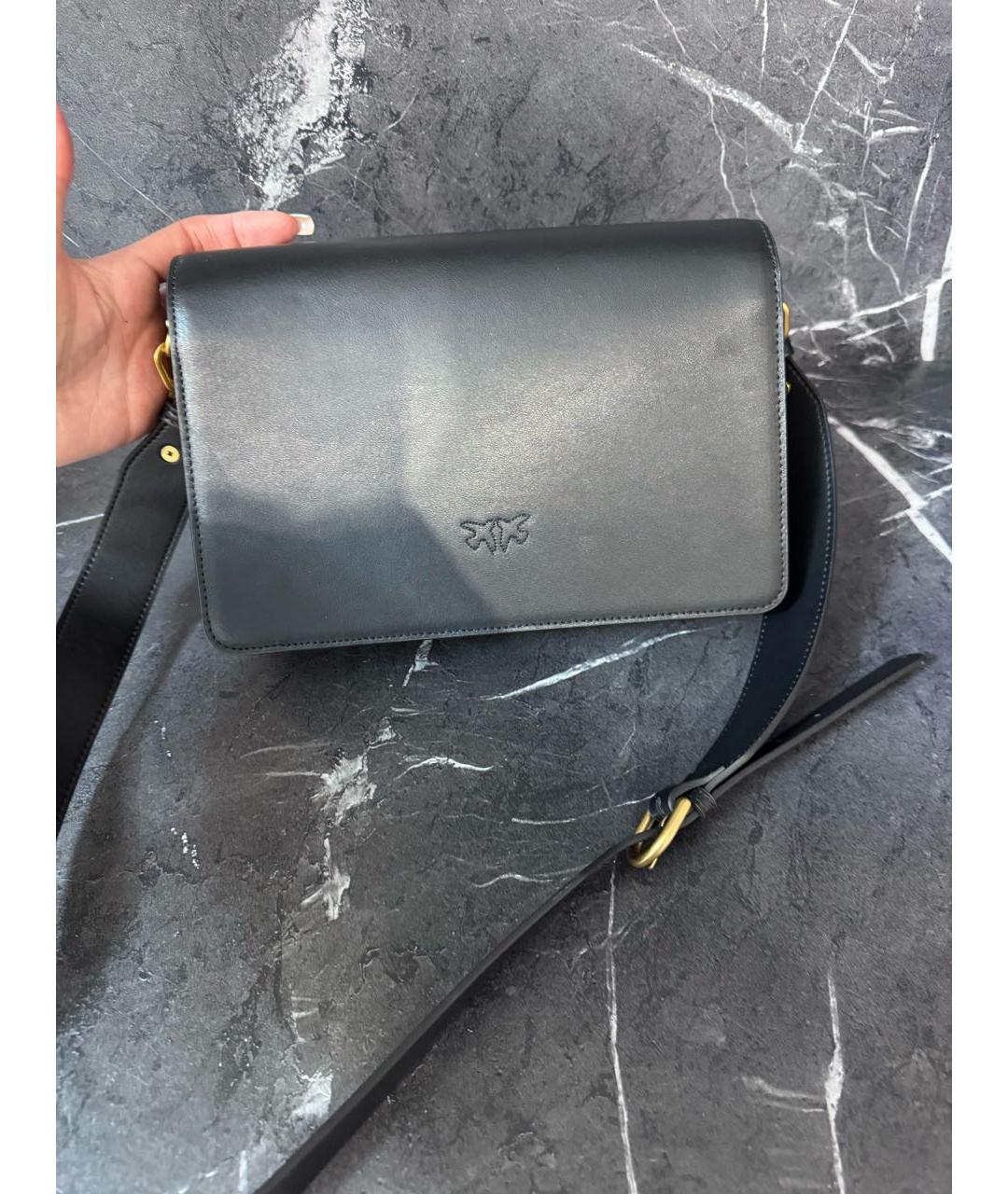 PINKO Черная кожаная сумка через плечо, фото 3