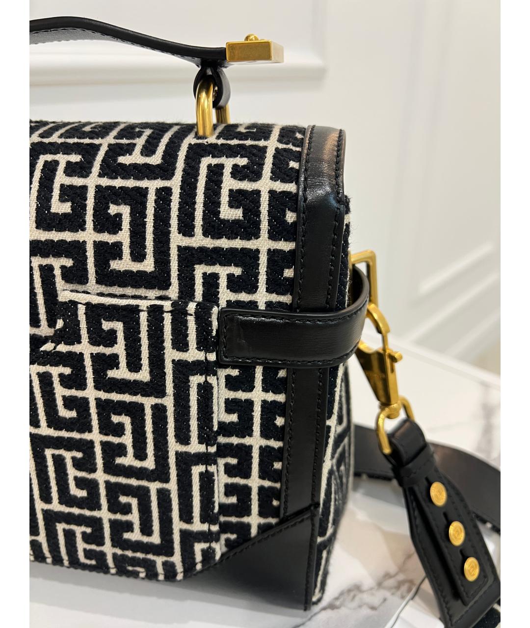 BALMAIN Черная жаккардовая сумка через плечо, фото 8