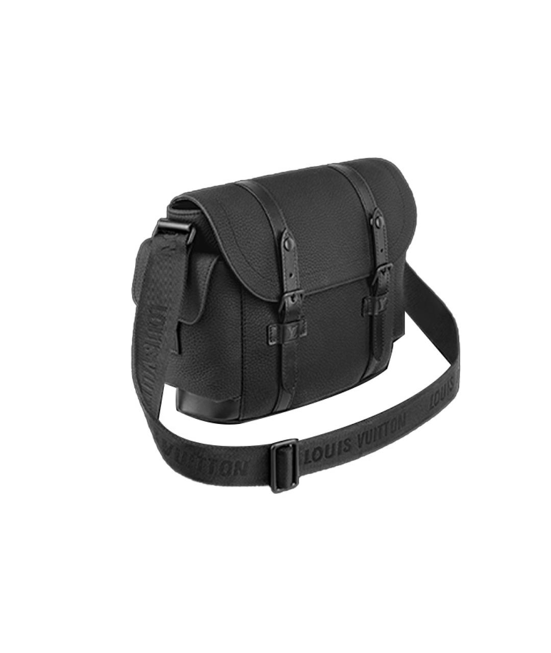 LOUIS VUITTON Черная кожаная сумка на плечо, фото 2