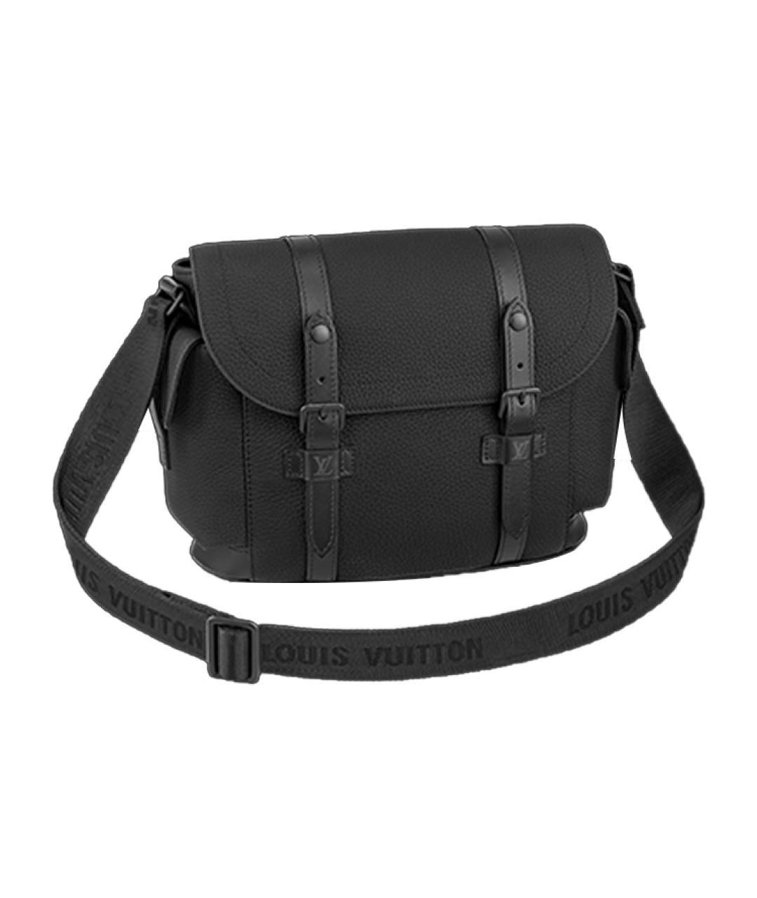 LOUIS VUITTON Черная кожаная сумка на плечо, фото 1