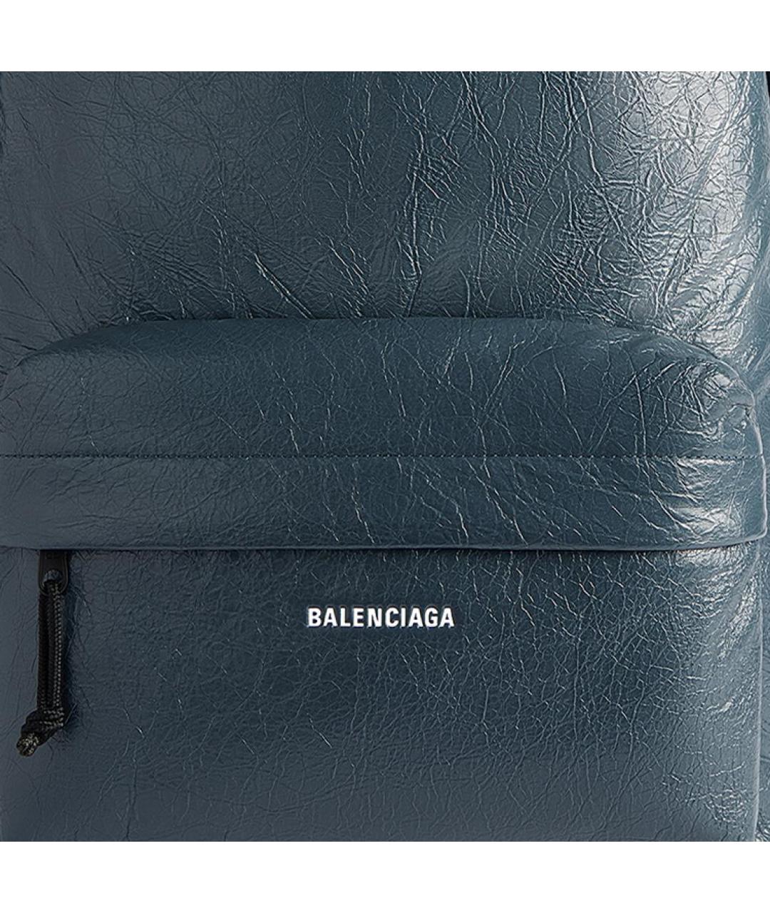 BALENCIAGA Синий кожаный рюкзак, фото 5
