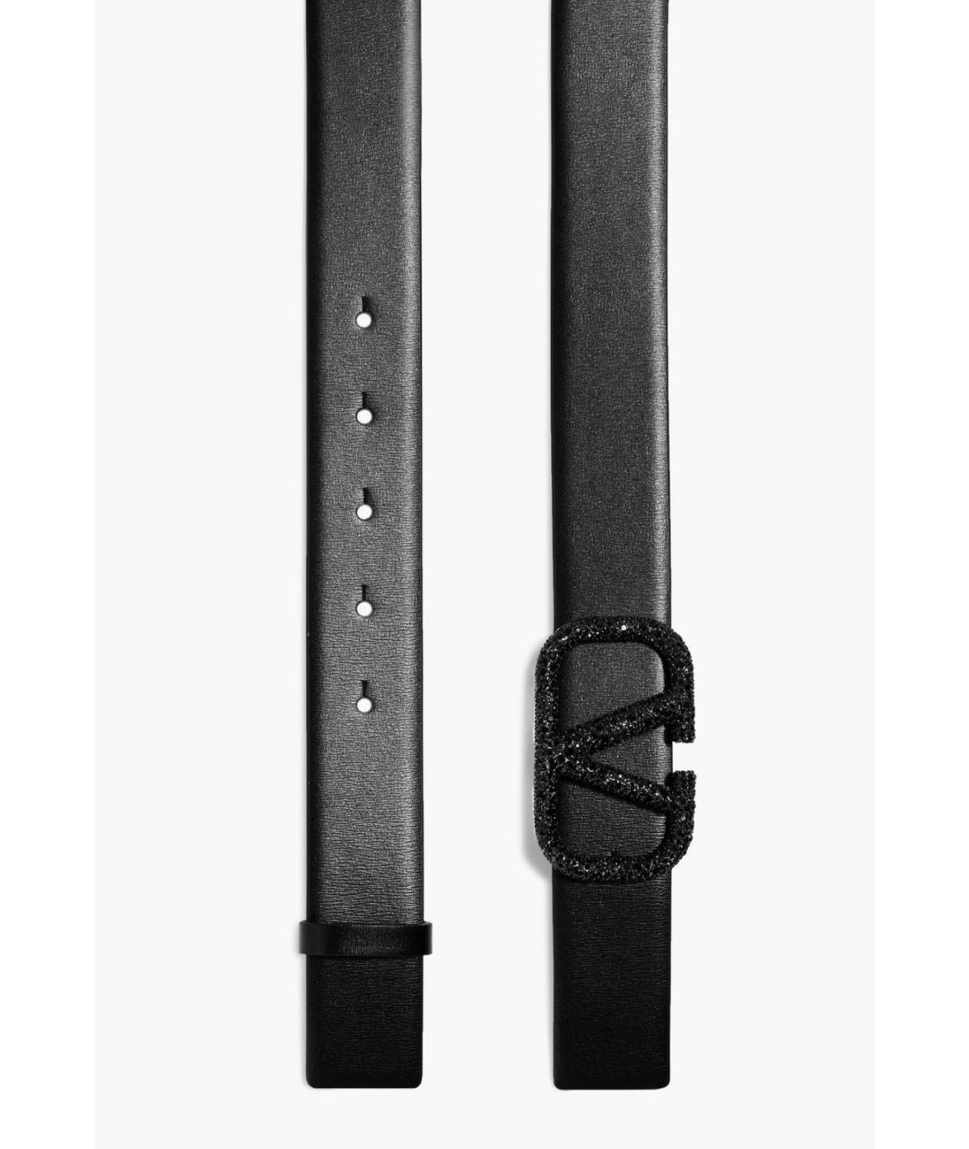 VALENTINO Черный кожаный ремень, фото 2