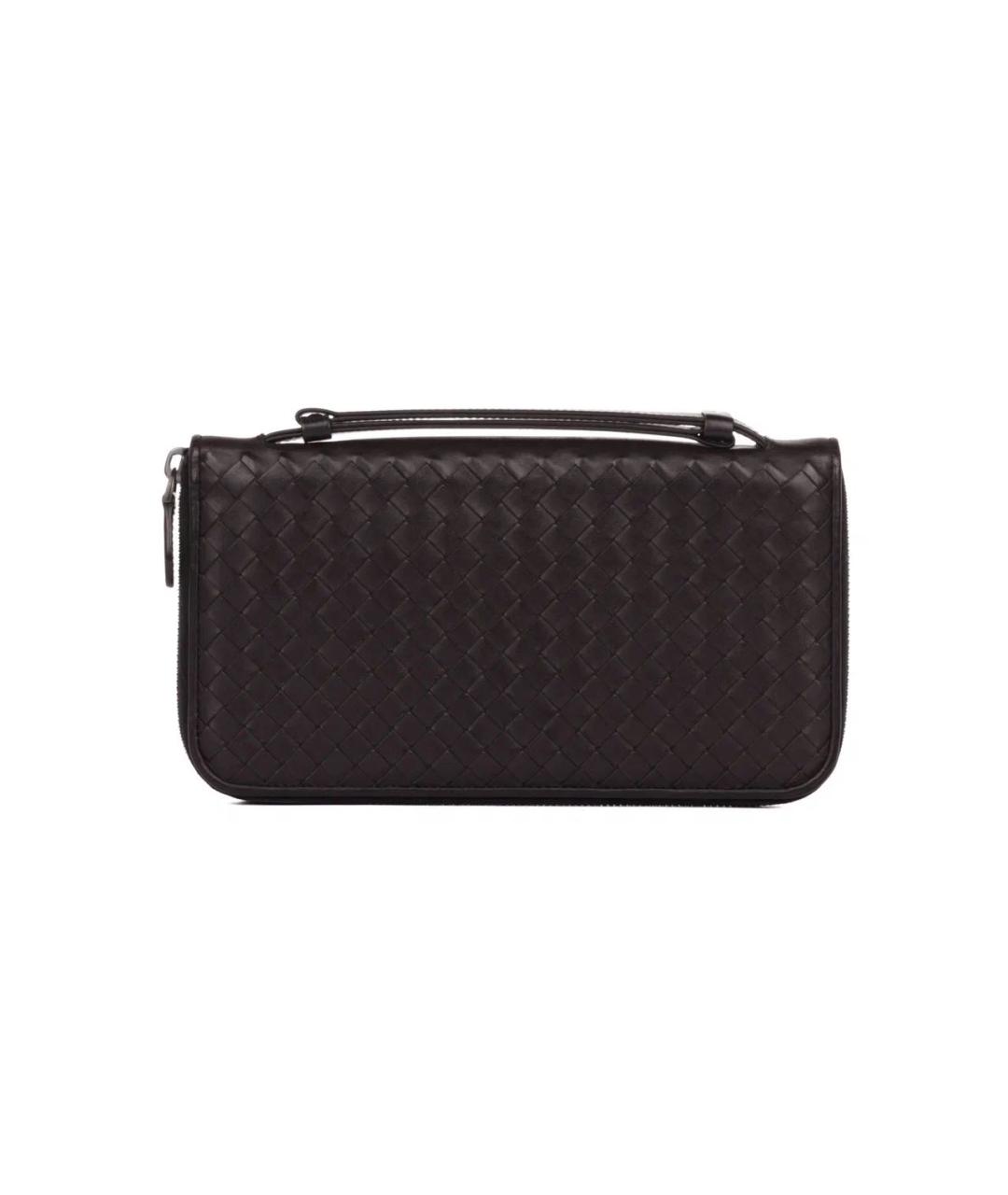 BOTTEGA VENETA Коричневый кожаный кошелек, фото 1