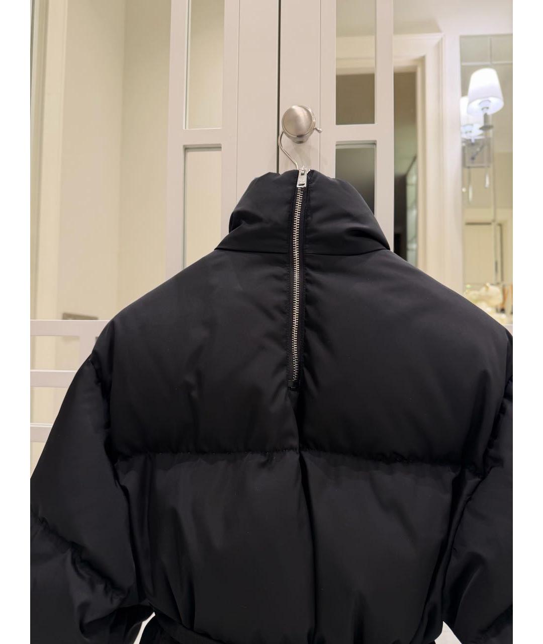 PRADA Черный полиуретановый пуховик, фото 7