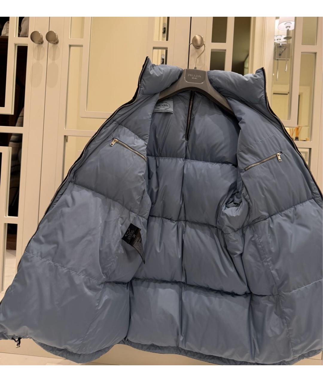 PRADA Черный полиуретановый пуховик, фото 4