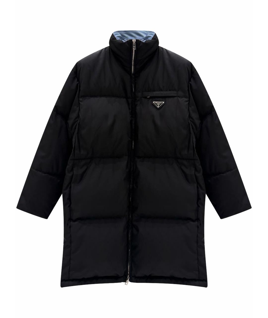 PRADA Черный полиуретановый пуховик, фото 1