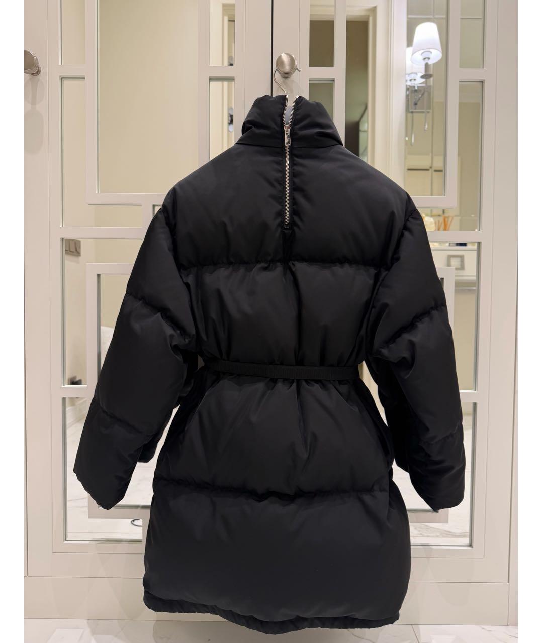 PRADA Черный полиуретановый пуховик, фото 8