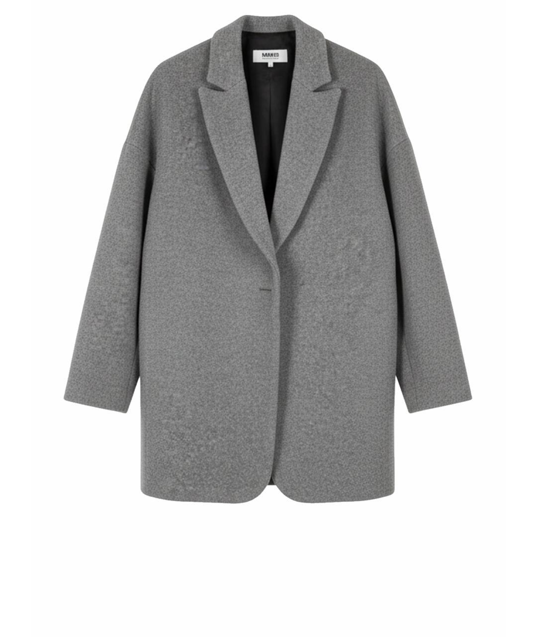 MM6 MAISON MARGIELA Серое шерстяное пальто, фото 1