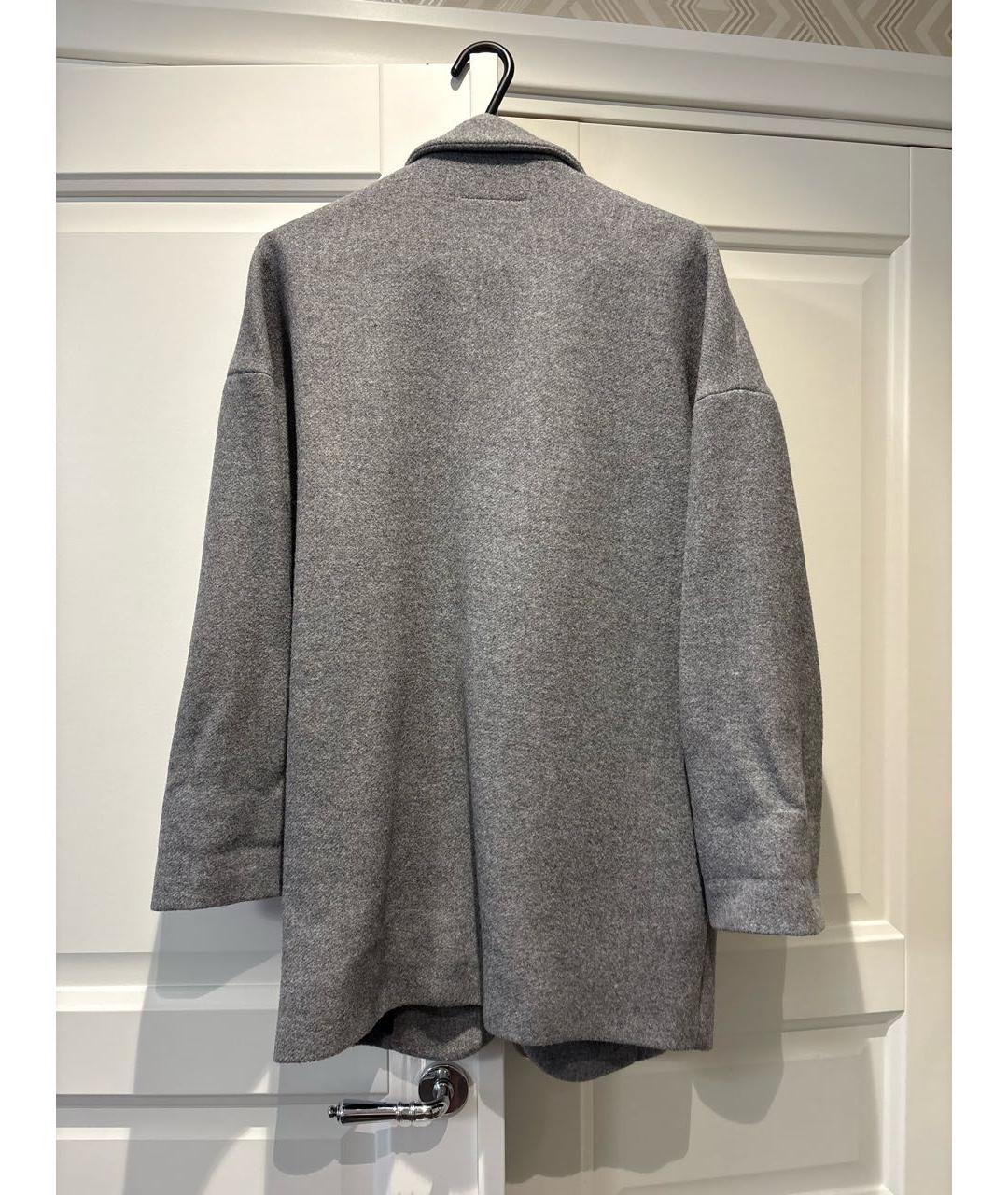MM6 MAISON MARGIELA Серое шерстяное пальто, фото 2