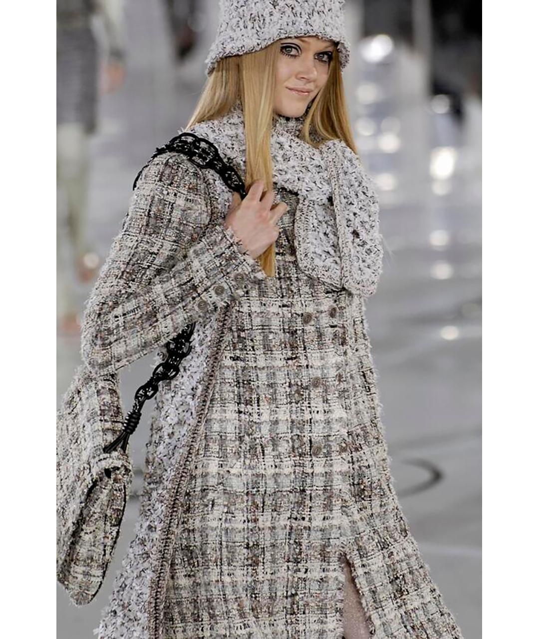 CHANEL Серое твидовое пальто, фото 4