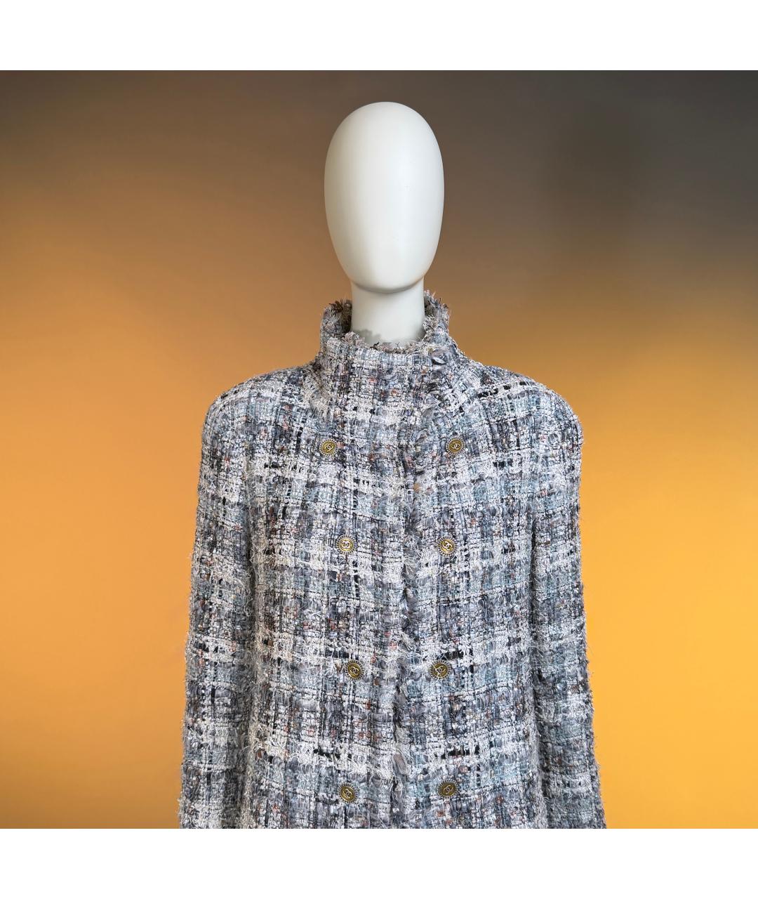CHANEL Серое твидовое пальто, фото 5