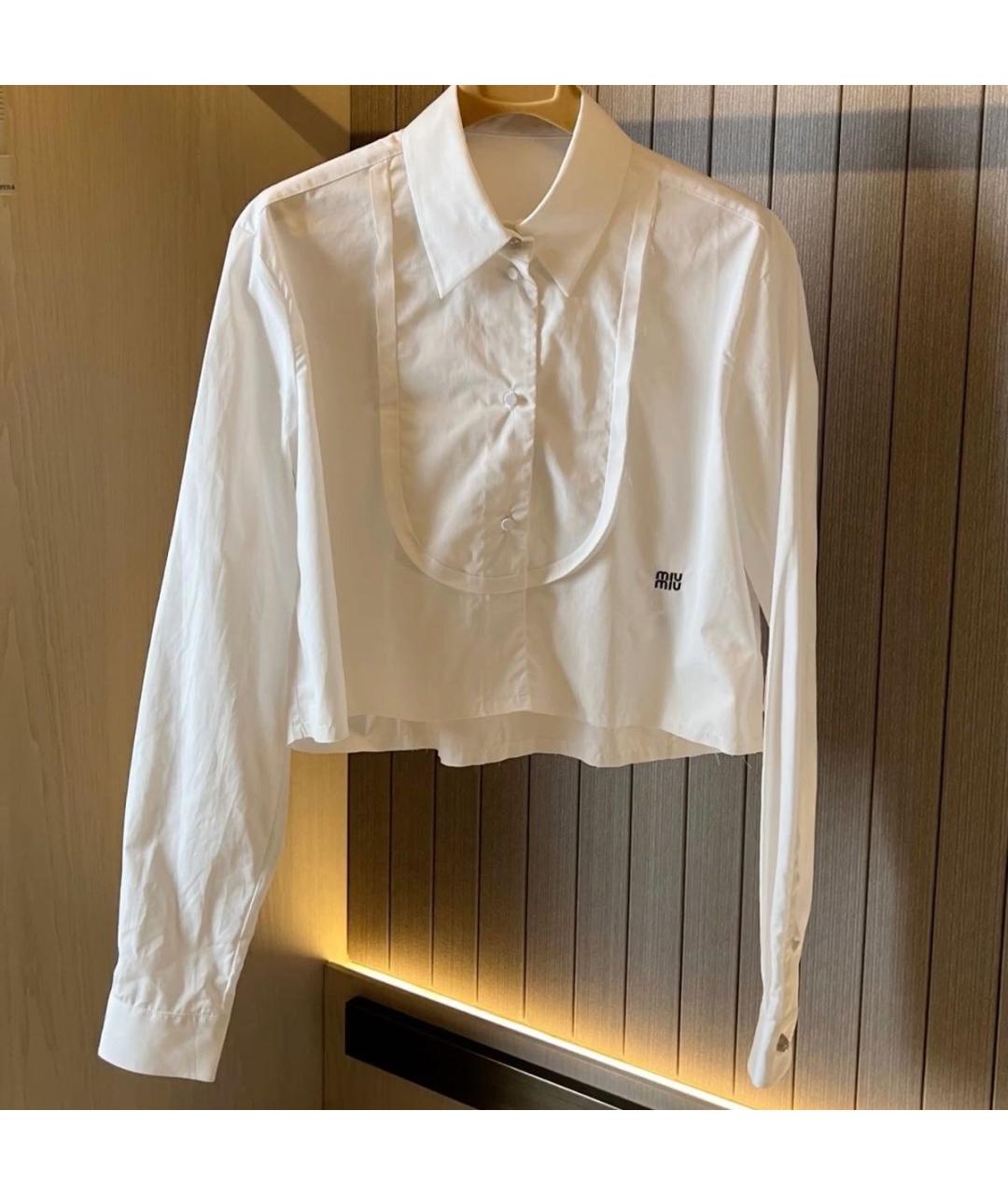 MIU MIU Белая хлопковая рубашка, фото 4