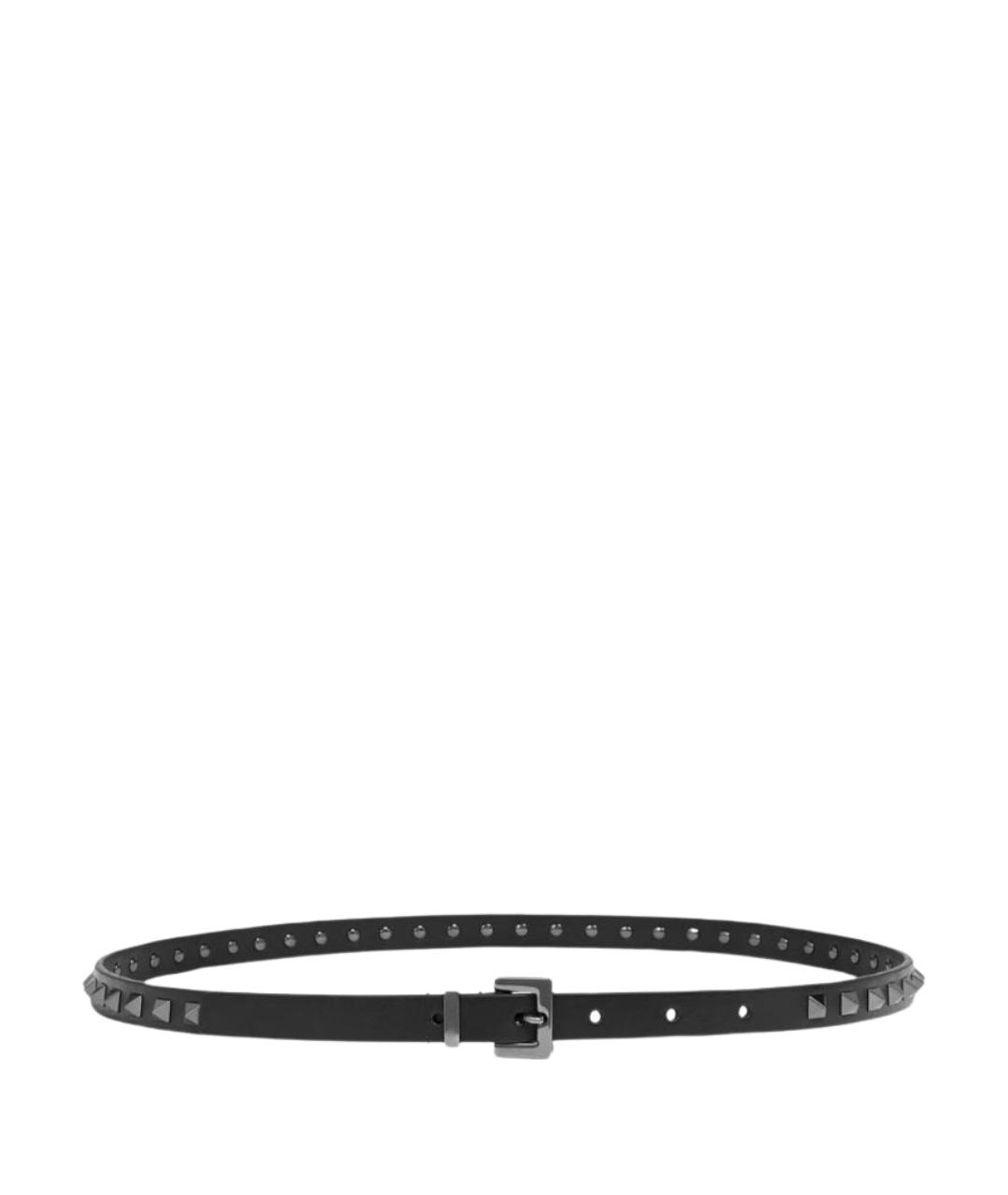 VALENTINO Черный кожаный ремень, фото 1