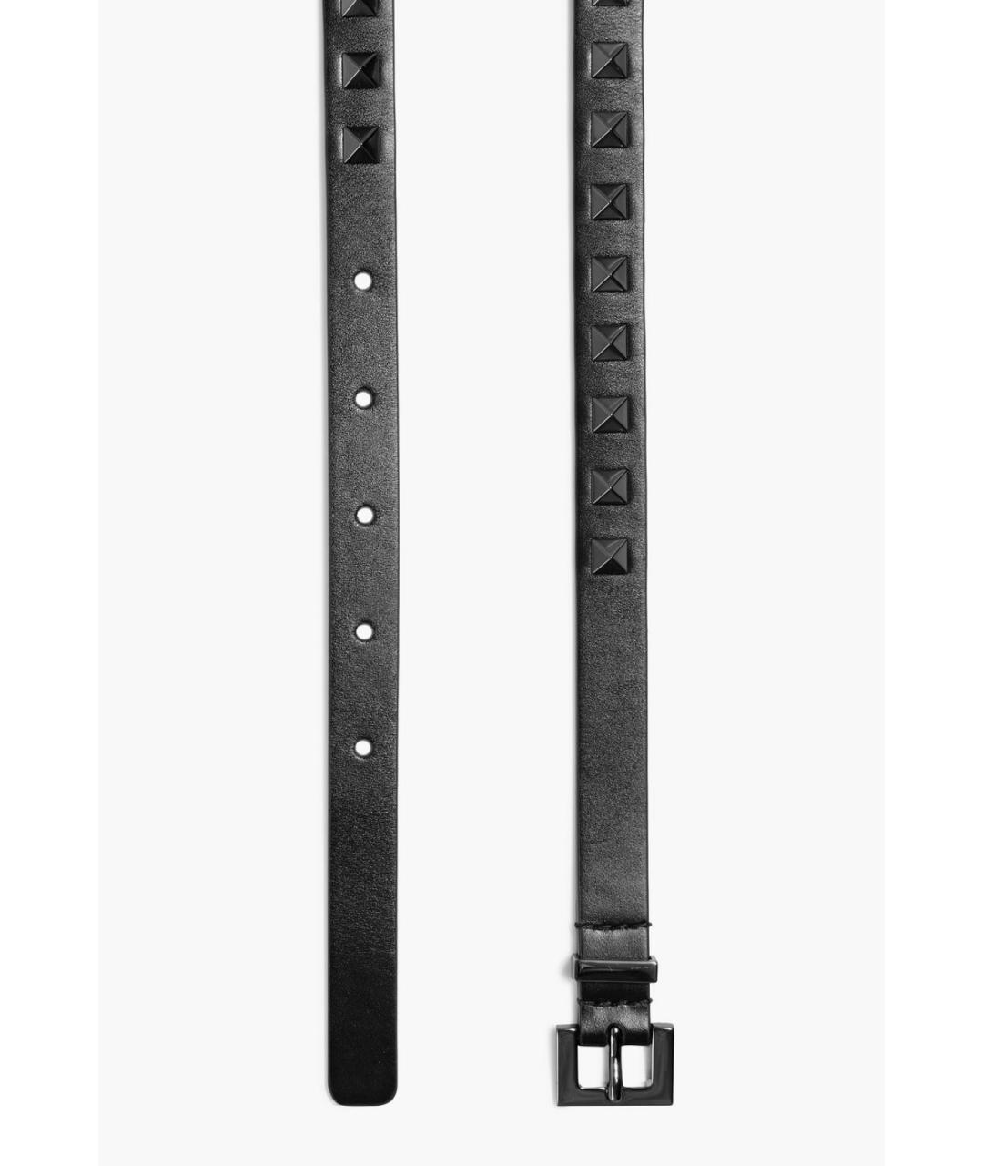 VALENTINO Черный кожаный ремень, фото 3